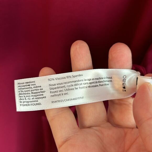 Eileen Fisher women Crew neck tunic long sleeve red maroon deep red size Med EUC - Picture 7 of 9